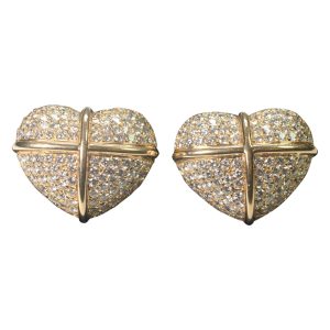 Vintage Chopard Diamond Heart Earrings