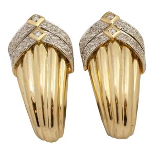 18ct Gold and Diamond Clip On Earrings