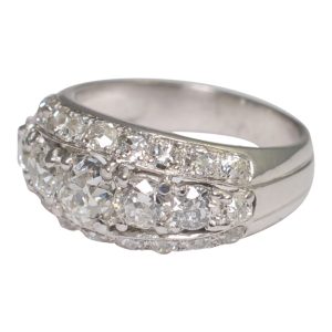 W.A. Bolin 1930s Platinum and Diamond Band Ring