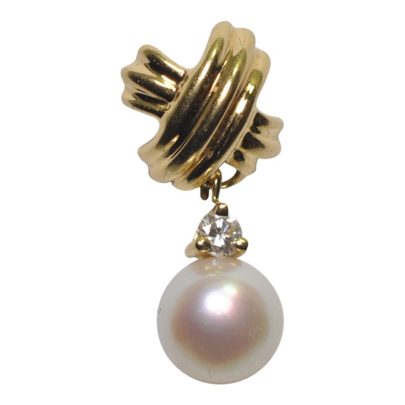 Tiffany & Co Gold Crosses, Diamond and Pearl Earrings