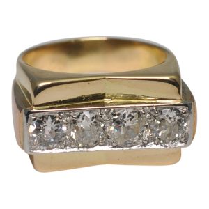 French Retro 1940s Diamond Ring