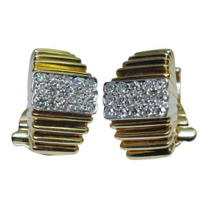 Vourakis Gold and Diamond Clip-on Earrings