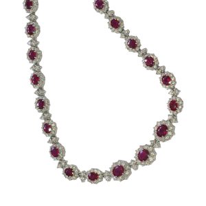 Ruby Diamond and 18ct Gold Necklace