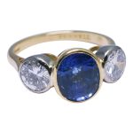 Theo Fennell Sapphire Diamond Gold Trilogy Ring