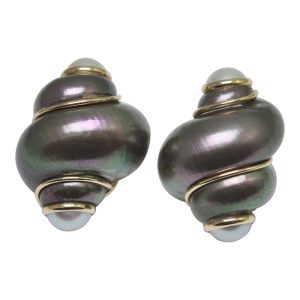 Maz Shell Mabé Pearl 14ct Gold Earrings