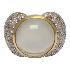 Moonstone Diamond 18ct Gold Ring