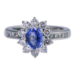 Boodles Sapphire Diamond Halo Ring