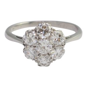 Vintage Diamond Cluster Engagement Ring