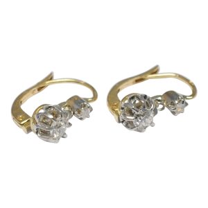 Antique French Dormeuse Diamond Earrings