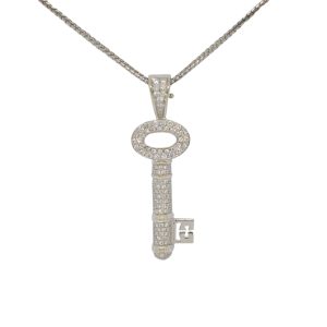 Theo Fennell Diamond 18ct White Gold Key Pendant