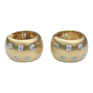 18ct Gold Diamond Hooped Earrings