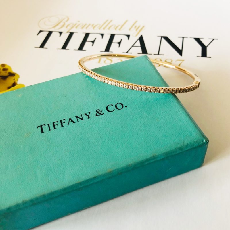 Tiffany & Co. Diamond 18ct Rose Gold Metro Bangle