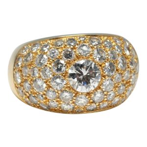 Diamond 18ct Gold Bombé Ring