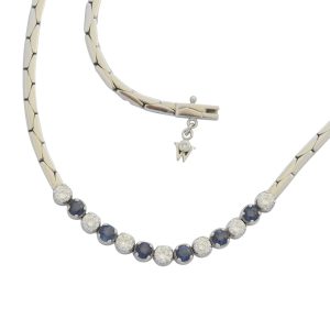 Boodles Sapphire Diamond 18ct Gold Necklace