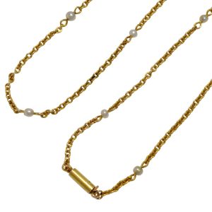 Victorian 15ct Gold Pearl Chain