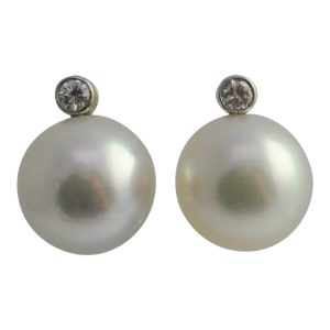 South Sea Pearl Diamond 18ct Gold Earrings