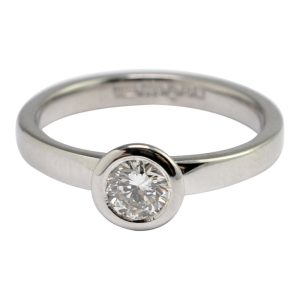 Solitaire Diamond Palladium Engagement Ring