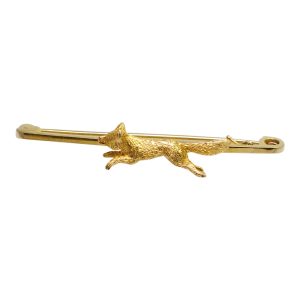 9ct Gold Running Fox Pin