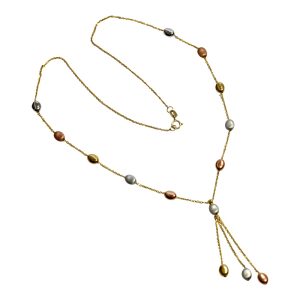 9ct Three Colour Gold Necklace