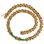 Heavy 18ct Gold Emerald Necklace
