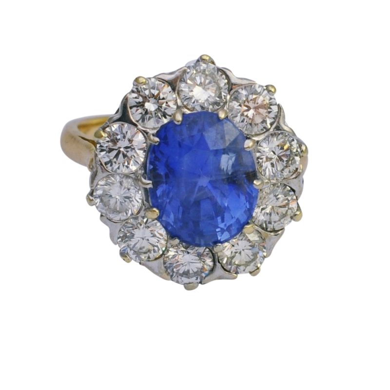 Sri Lankan Sapphire Diamond 18ct Gold Ring