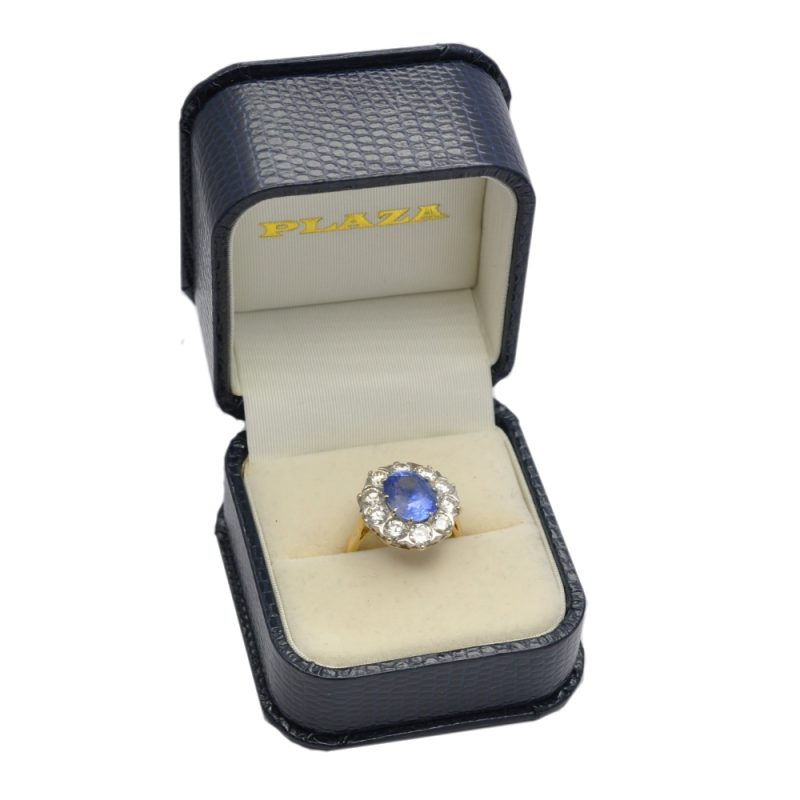 Sri Lankan Sapphire Diamond 18ct Gold Ring