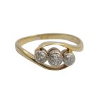 Victorian Diamond Three Stone Gold Engagement Ring