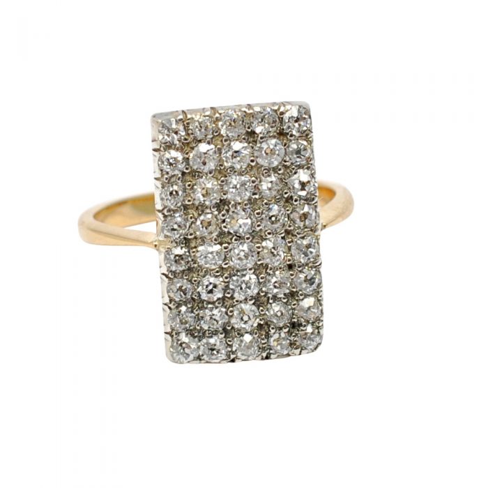 Art Deco Diamond Plaque Ring