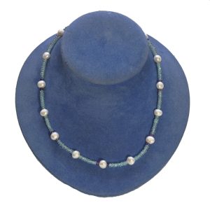 Apatite Amethyst Freshwater Pearl Silver Necklace