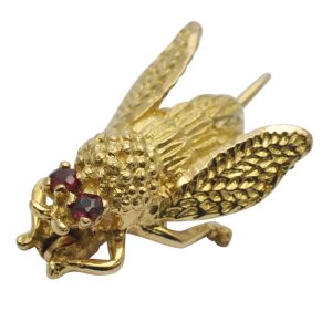 Antique French 18ct Gold Bee Brooch