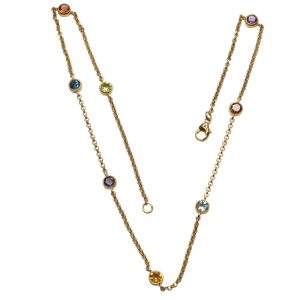 Multi Gemstone 9ct Gold Necklace