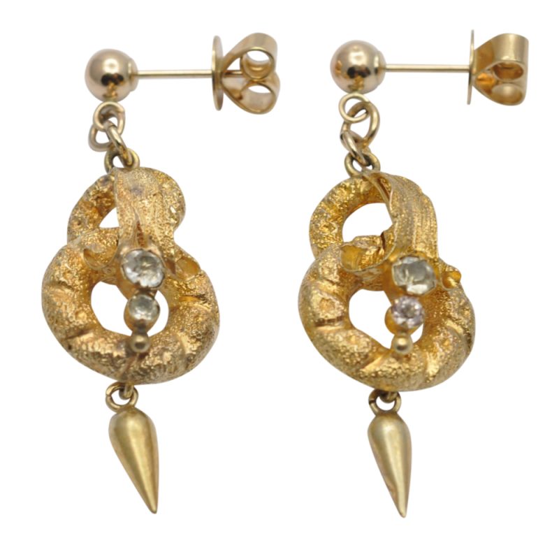 Victorian 15ct Gold Pendant Earrings