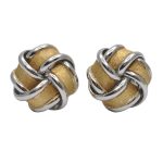 18ct Yellow & White Gold Knot Stud Earrings