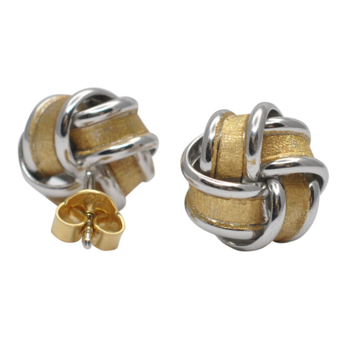 CC058 YELLOW WHITE GOLD KNOT EARRINGS2