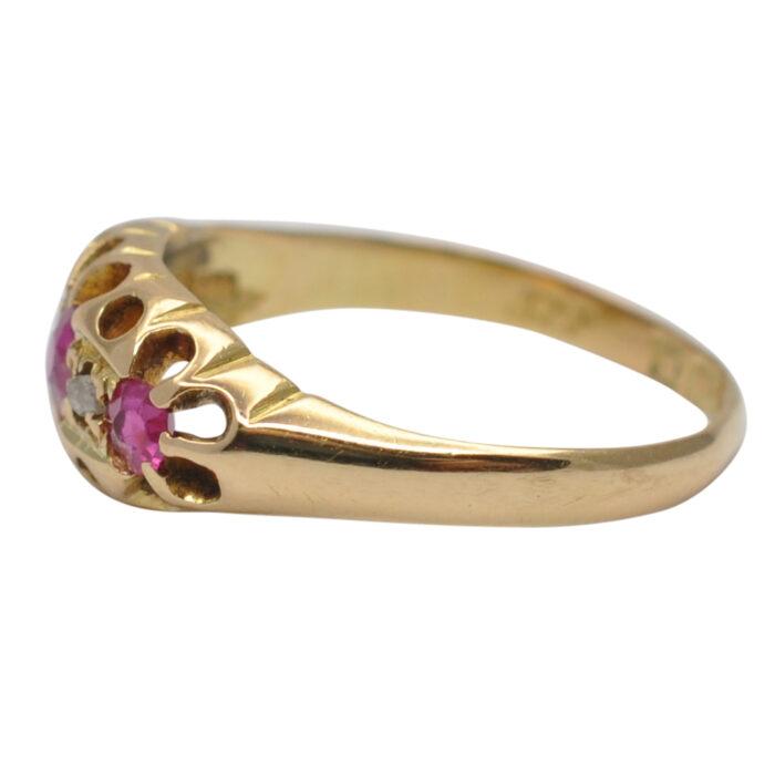 H066 79 ANTIQUE RUBY DIAMOND RING4