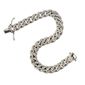 Diamond 18ct White Gold Curb Link Bracelet