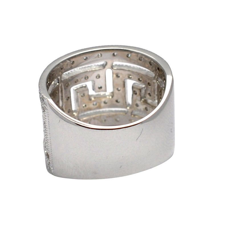 Diamond 18ct Gold Greek Key Band Ring