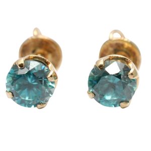 Blue Topaz 10k Gold Stud Earrings