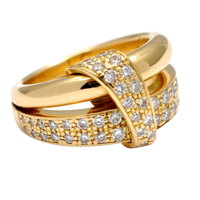 Vintage Asprey Diamond 18ct Gold Ring