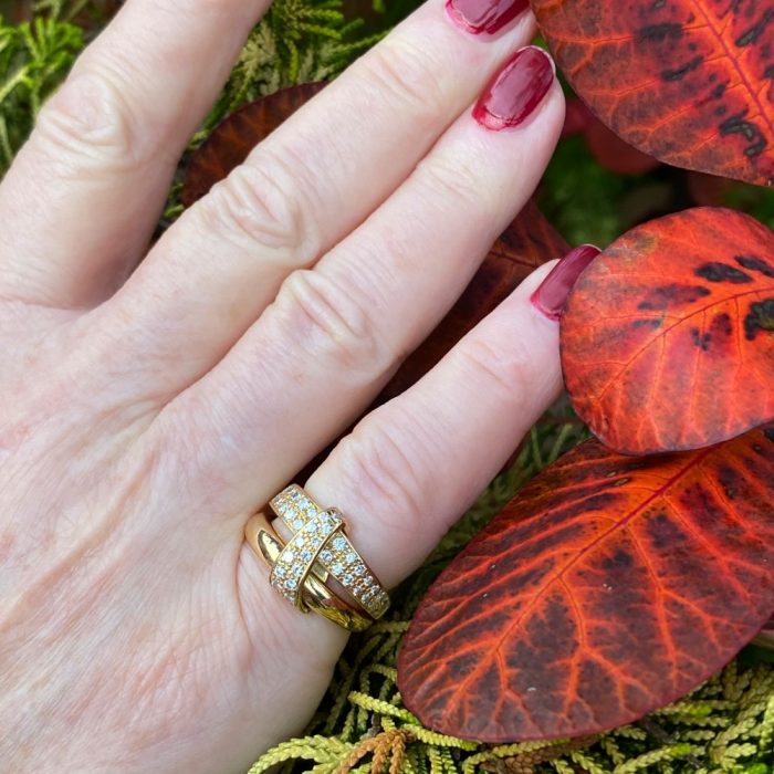 Vintage Asprey Diamond 18ct Gold Ring
