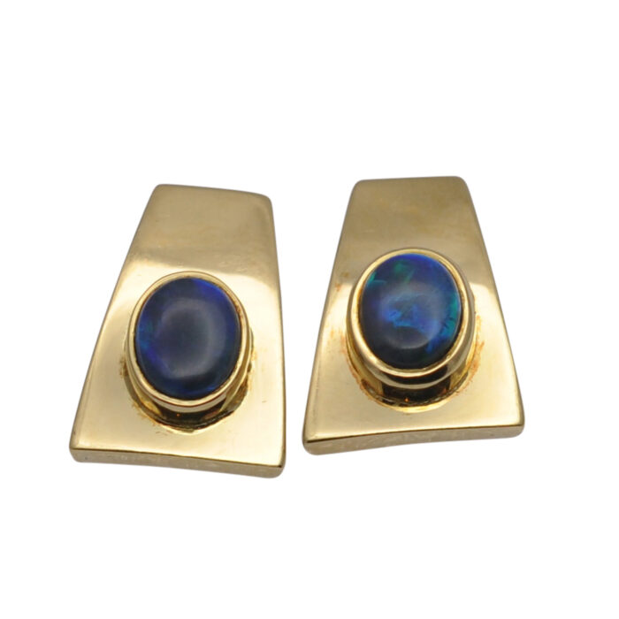 CC056 GOLD OPAL DOUBLET EARRINGS