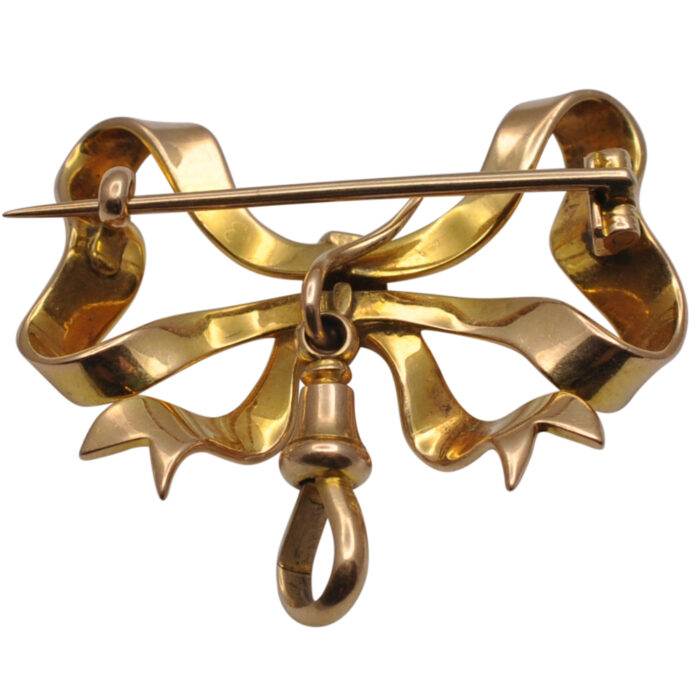 H066 78 ANTIQUE GOLD BOW BROOCH4