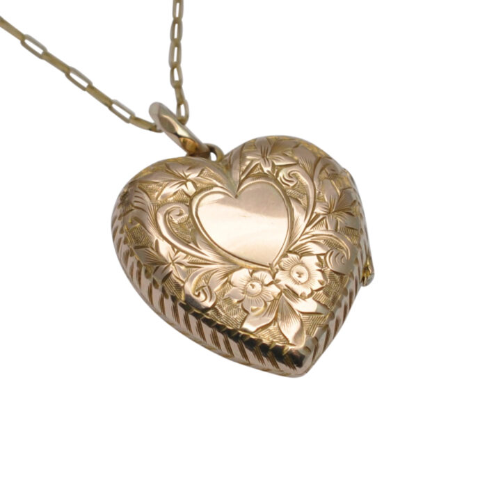 H066 83 ANTIQUE GOLD HEART LOCKET4