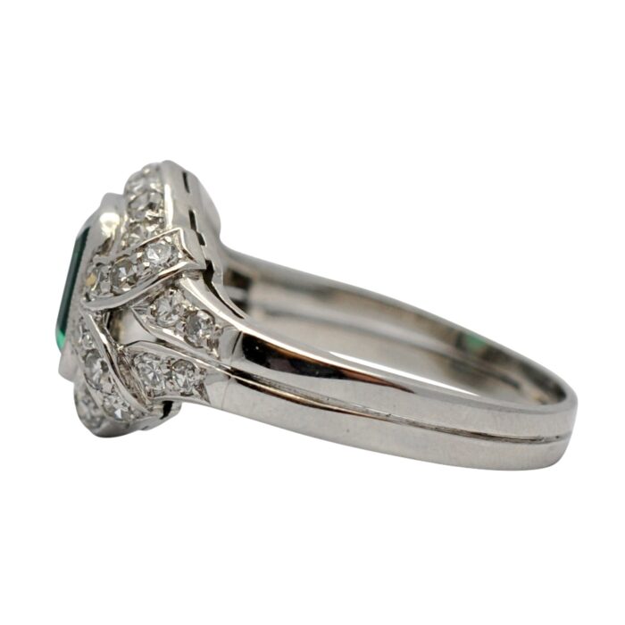 J6307 ART DECO EMERALD DIAMOND RING3