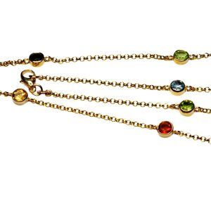 9ct Gold Multi Gemstone Necklace
