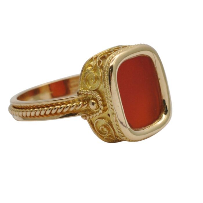 CC061 CORNELIAN 18ct GOLD RING4