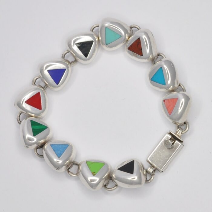 V1223 SILVER MULTI STONE BRACELET.4