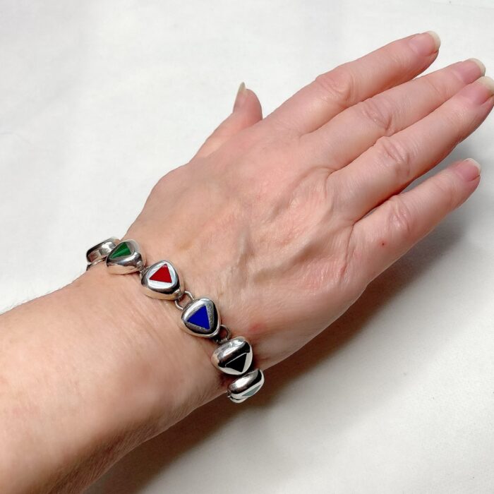 V1223 SILVER MULTI STONE BRACELET6