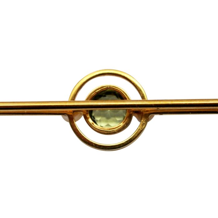 CC068 PERIDOT PEARL 15CT GOLD BROOCH5