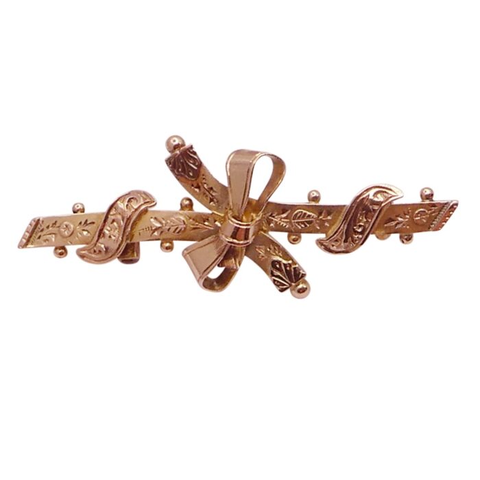 CC070 GOLD BOW BROOCH7
